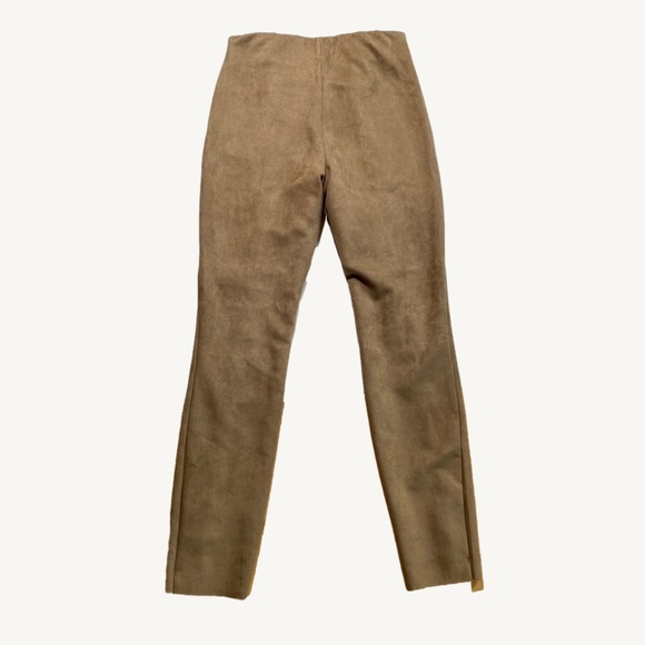 Vero Moda Velvet Tan Coloured High Wasted Pants Skinny Leg Size Medium - Picture 8 of 8